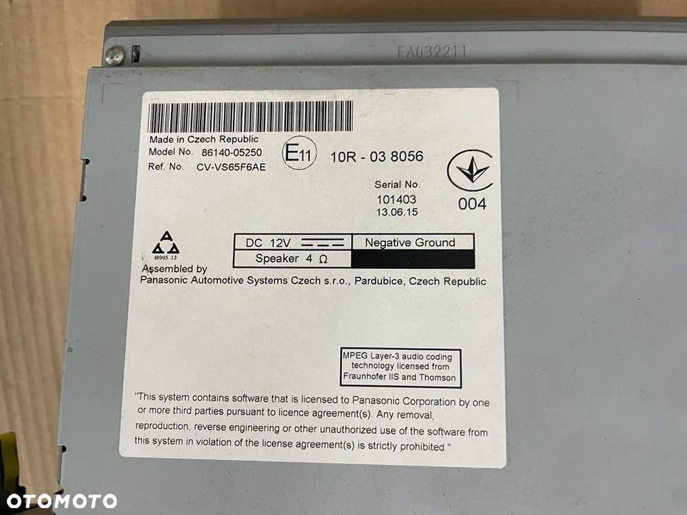 TOYOTA AVENSIS III T27 LIFT T29 2015- RADIO NAWIGACJA 86140-05250 - 3