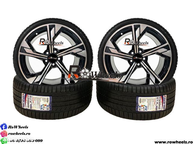 Jante AUDI R19 Negru lucios si polish A4 A5 A6 A7 A8 Q1 Q3 Q5 Q7 Q8 Anvelope Vara sau Iarna - 3