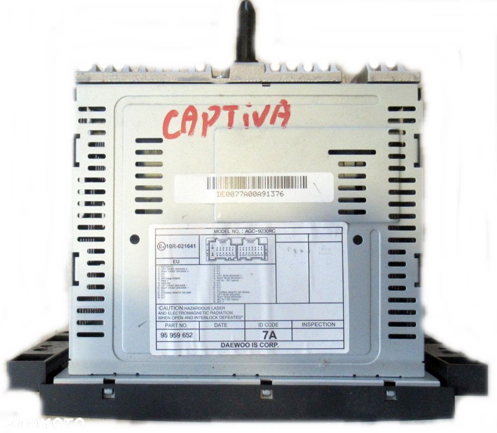 CHEVROLET CAPTIVA RADIO RADIOODTWARZACZ MP3 CD 95959652 - 2