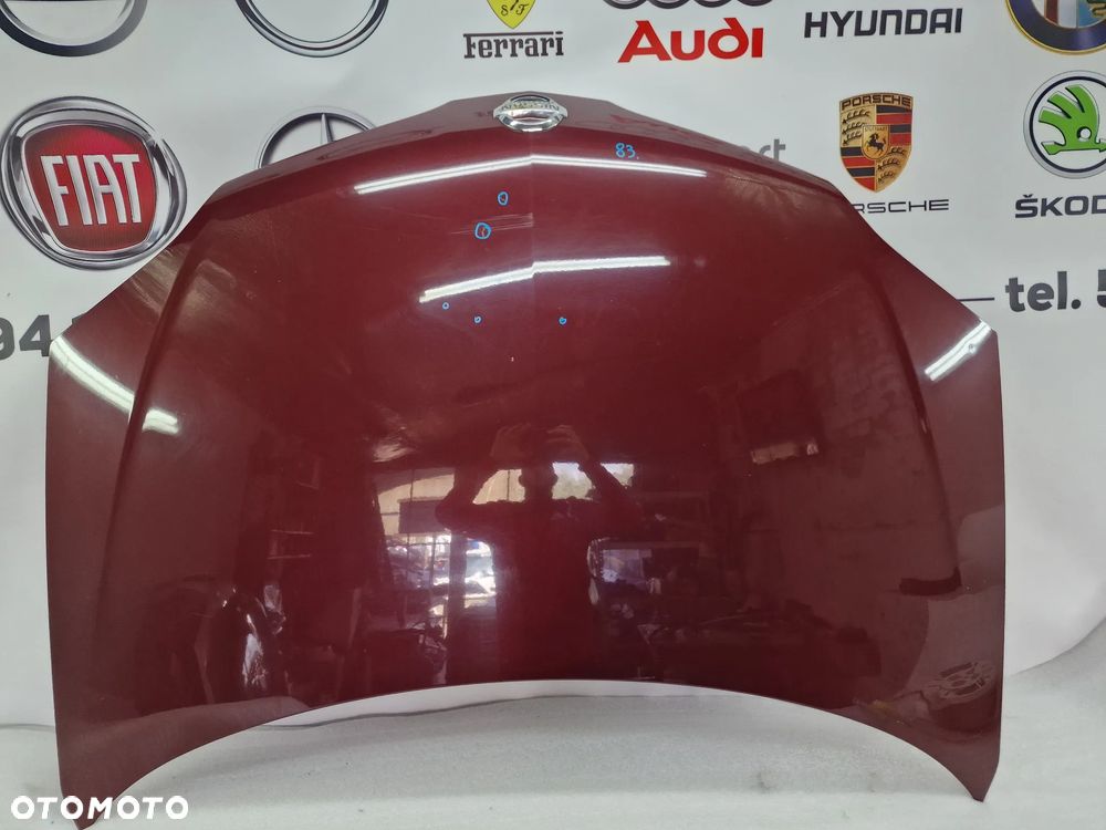 NISSAN PRIMERA P12 02- ŁADNA KOMPLETNA MASKA , KOLOR BORDO METALIK , NR AUKCJI NM83 - 1