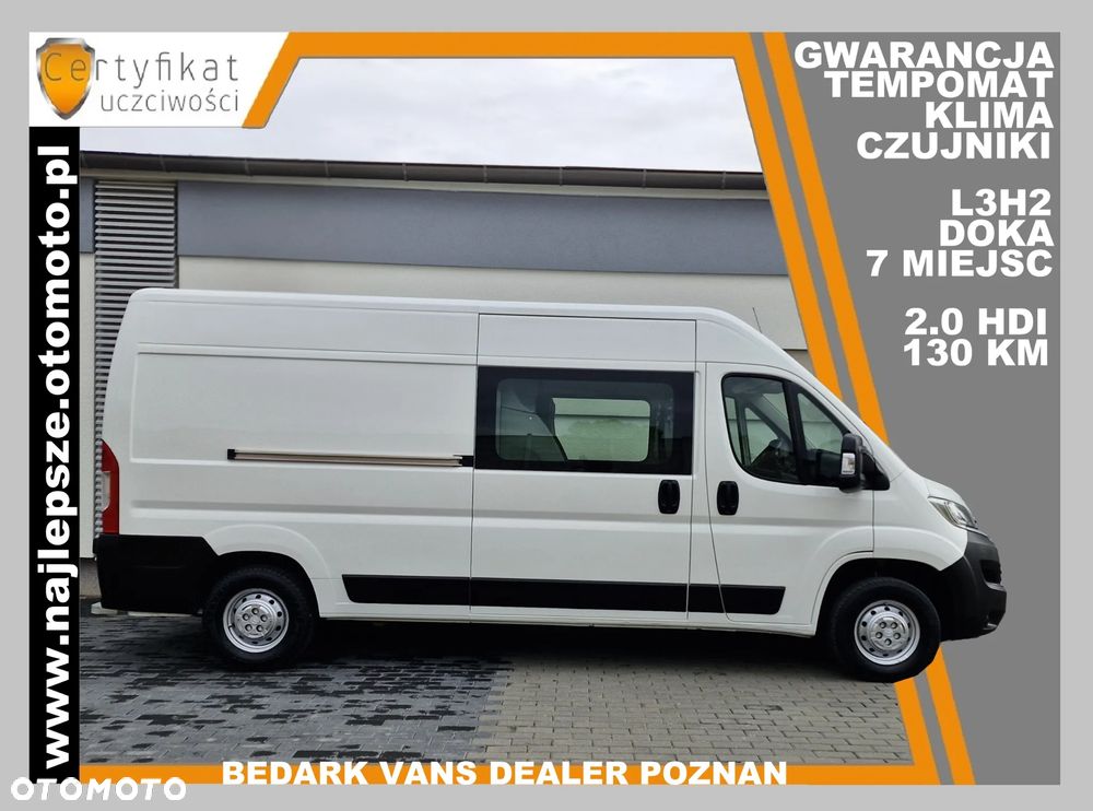 Peugeot BOXER, L3H2, BRYGADÓWKA, 7 miejsc, DOKA, tempomat, klima - 1