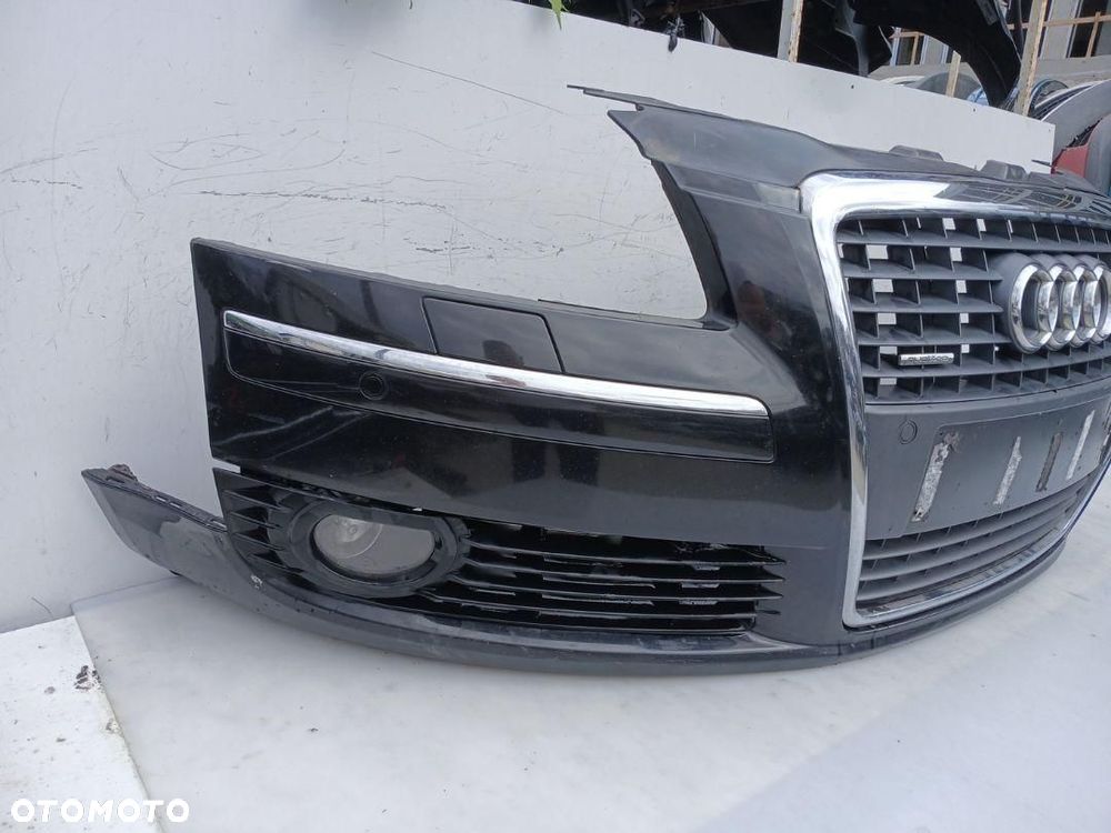 ZDERZAK PRZÓD PRZEDNI AUDI A8 D3 LIFT CZARNY PDC SPRYSKI 4E0807437AA - 6