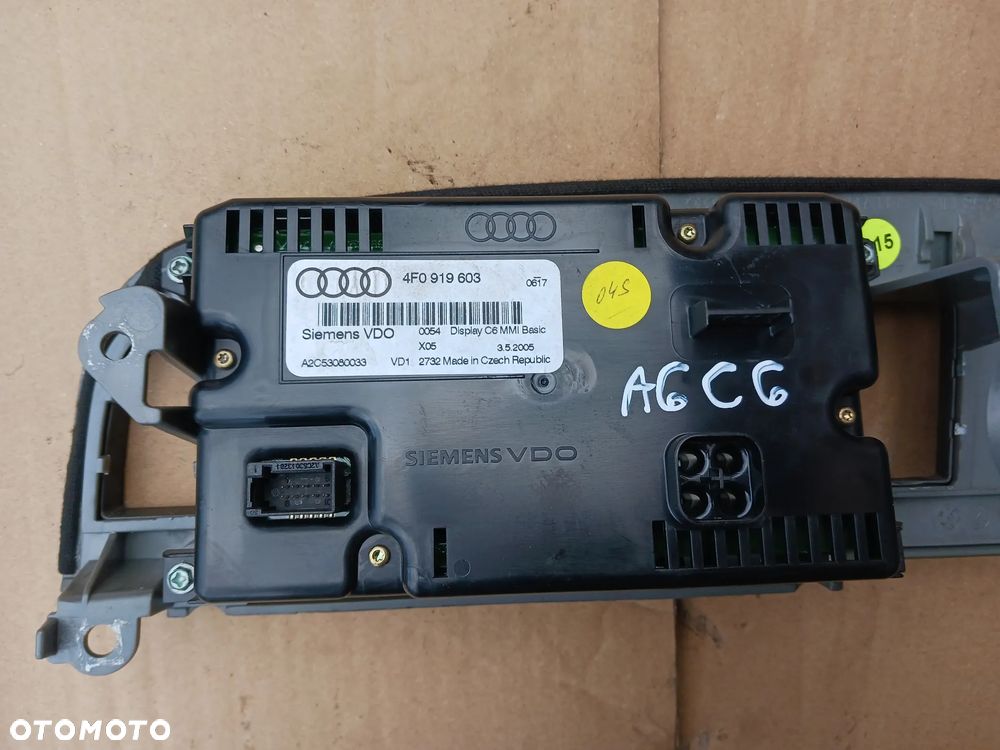 Audi A6 C6 wyświetlacz ekran MMI 4F0919603 ramka zegarów wyświetlacza EUROPA - 2