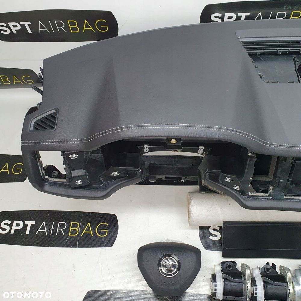 SKODA KODIAQ DESKA ROZDZIELCZA KONSOLA KOKPIT PULPIT PODUSZKI AIRBAG AIR BAG PASY KIT SET - 2