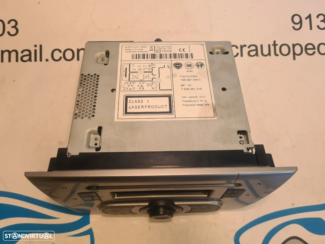 DISPLAY COMANDOS PAINEL CONTROLO RADIO AUTORADIO LEITOR CD BLAUPUNKT 1560873490 7648361316 ALFA ROMEO MITO 955 1.6 JTDM 120CV 955A3000 - 3