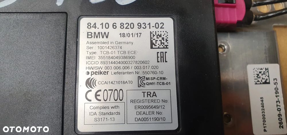 Moduł sterownik telematik bluetooth BMW 3 F30 F31 6820931 - 8