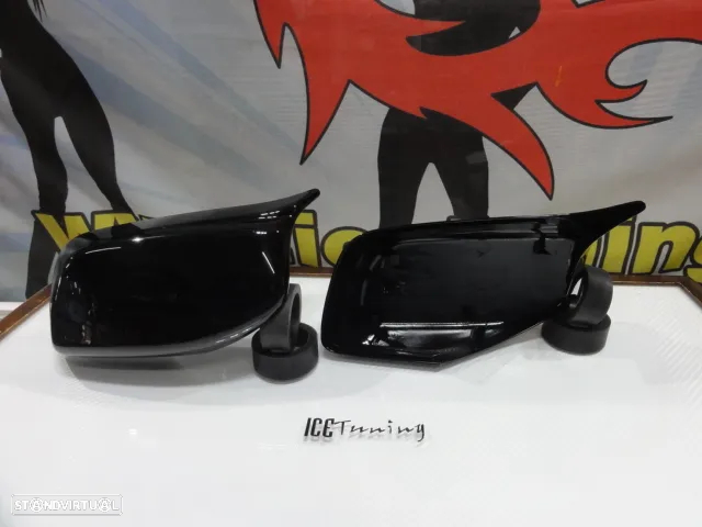 Capas, carcaça de espelhos M4 look em preto brilhante BMW Serie 5 E60, E61, Serie 6 E63, E64 - 11