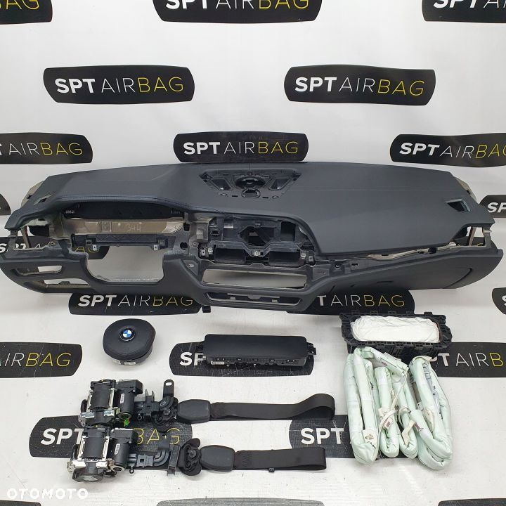 BMW G30 G31 DESKA ROZDZIELCZA KONSOLA KOKPIT PULPIT PODUSZKI AIRBAG AIR BAG PASY KURTYNY KIT SET - 1