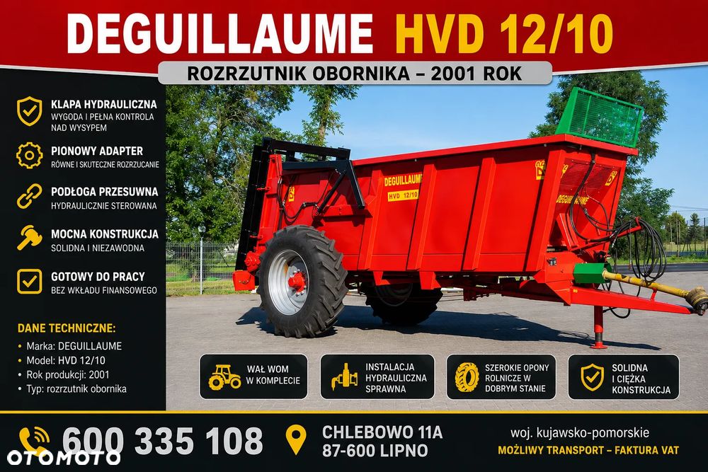 Inny ROZRZUTNIK OBORNIKA DEGUILLAUME HVD 12/10 12T KLAPA HYDARULICZNA  Posiadam wiele maszyn Prasa Ciągnik Kosiarka - 2