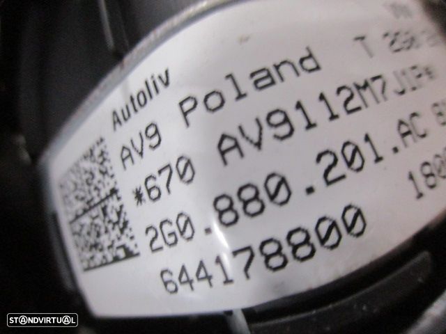 Kit Airbags 6F0880204D  2G0880201AC  644178800   VW POLO 6 AW FASE 1 2019 1.0 80CV 5P CINZA PRETO - 9