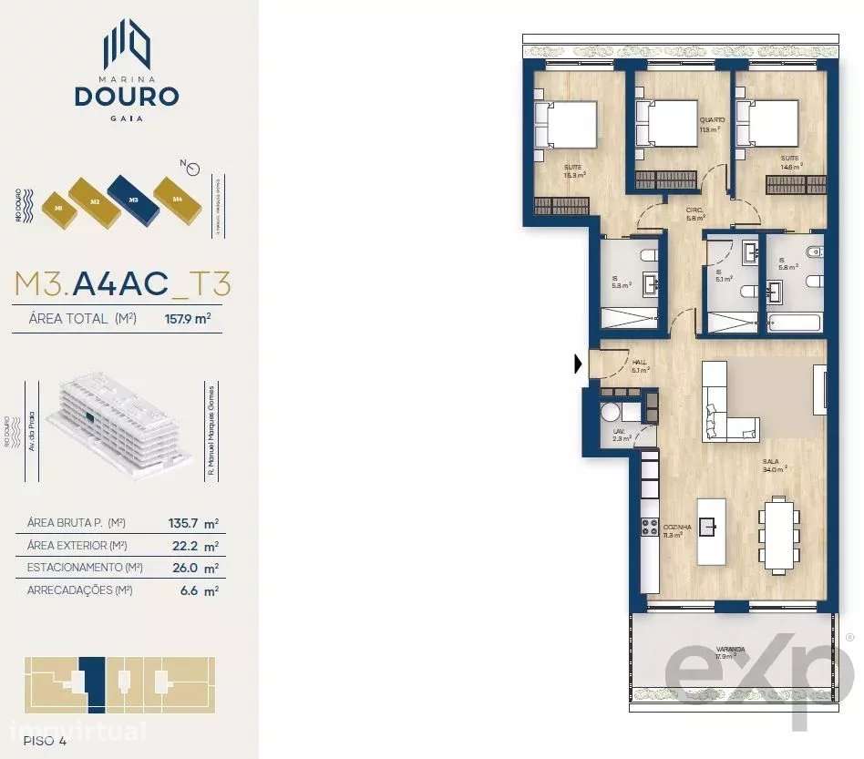 Apartamento T3 | Canidelo, V.N.Gaia - Grande imagem: 2/39