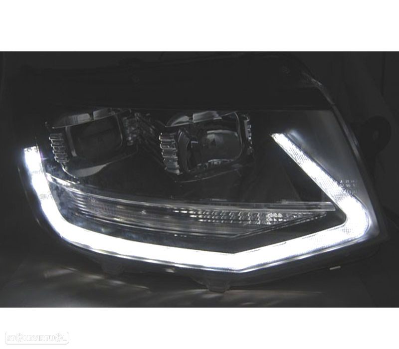 FARÓIS FRONTAIS VOLKSWAGEN VW T6 LUZ DIURNA MULTIVAN CARAVELLE 15-19 PRETO - 2