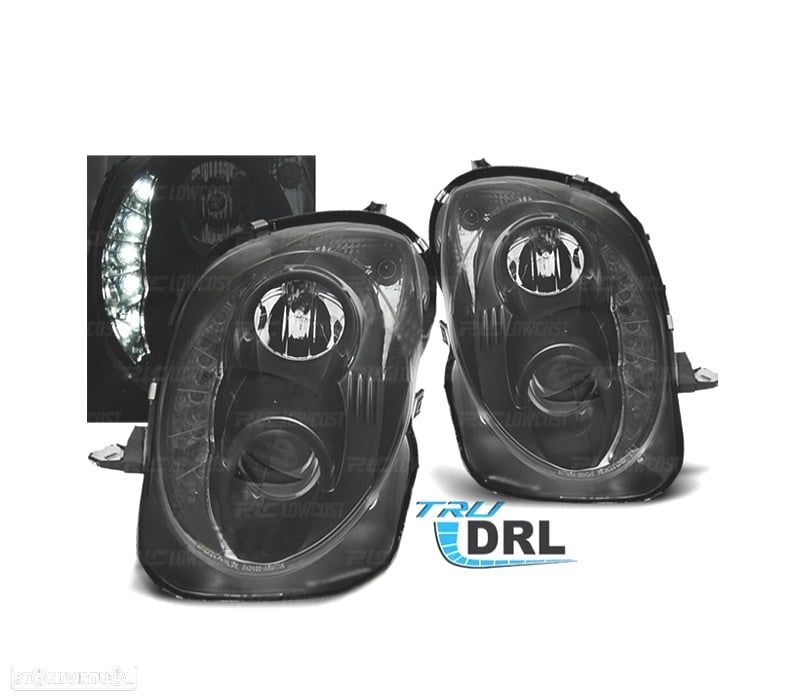 FARÓIS ALFA ROMEO MITO 08- LUZ DIURNA REAL FUNDO NEGRO - 1