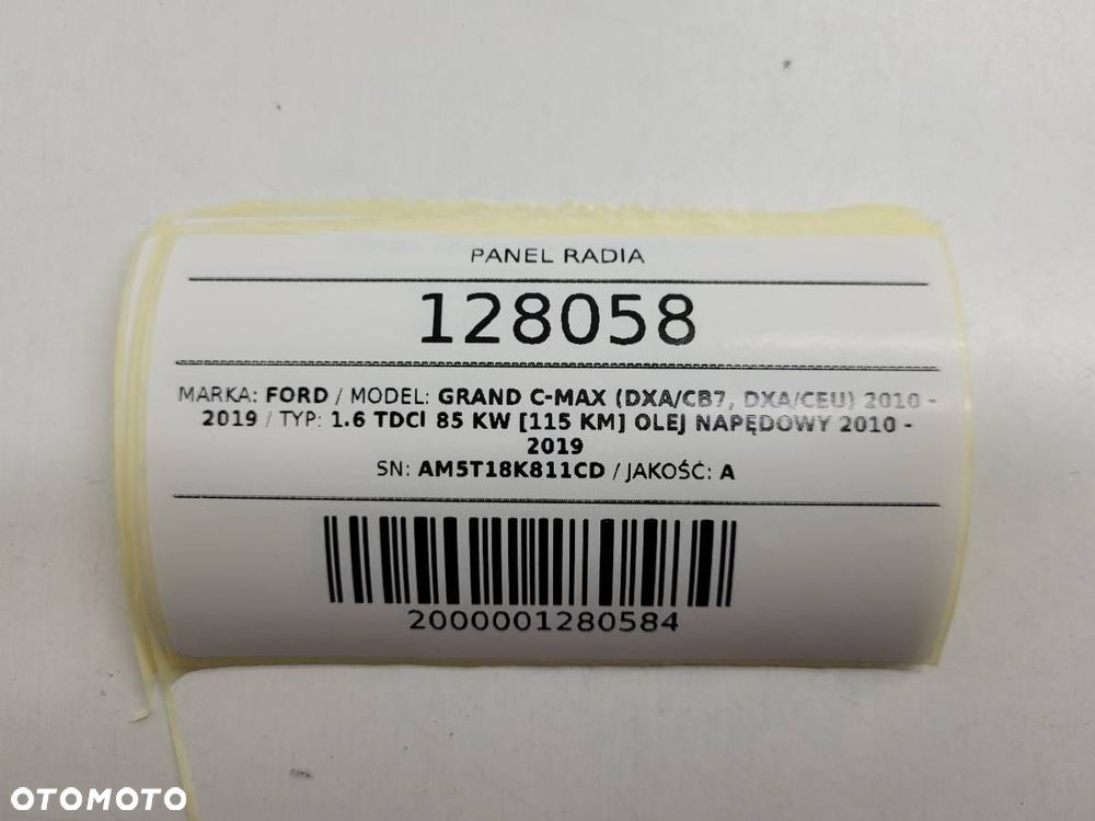 PANEL RADIA NAWIGACJI RADIO FORD GRAND C-MAX AM5T18K811CD - 8
