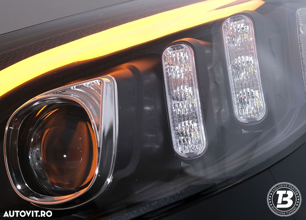 Faruri LED compatibile cu Mercedes C Class W205 Black Design - 10