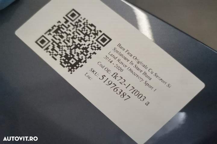 Bara Fata Originala Cu Senzori Si Spalatoare In Stare Buna Land Rover - 8