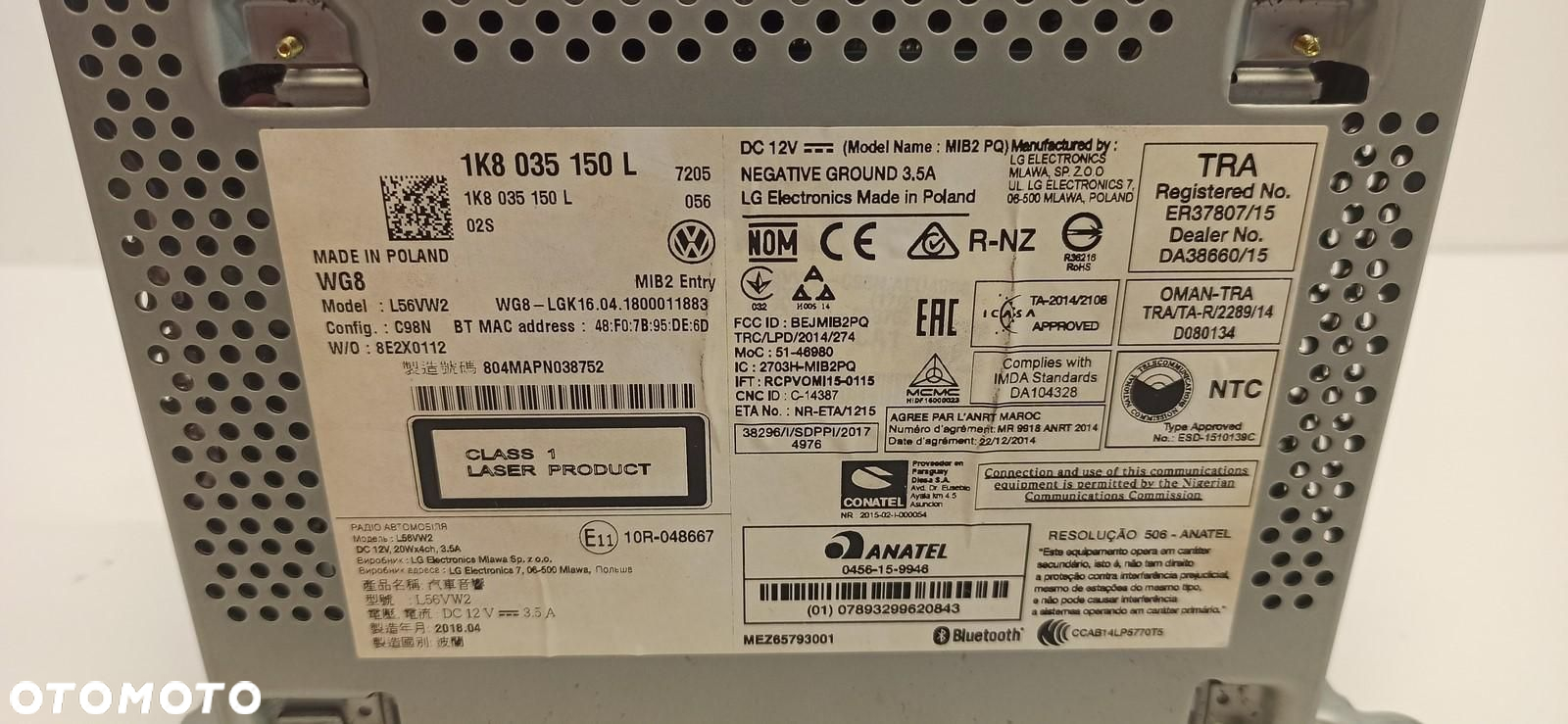 VW TRANSPORTER T6 RADIO NAWIGACJA + MODUŁ KAMERY COFANIA 1K8035150L - 7