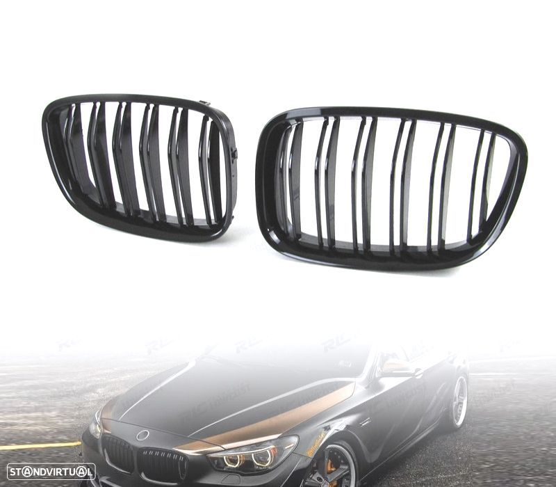 GRELHA FRONTAL BMW SERIE 5 GT F07 09 PRETO BRILHANTE - 5