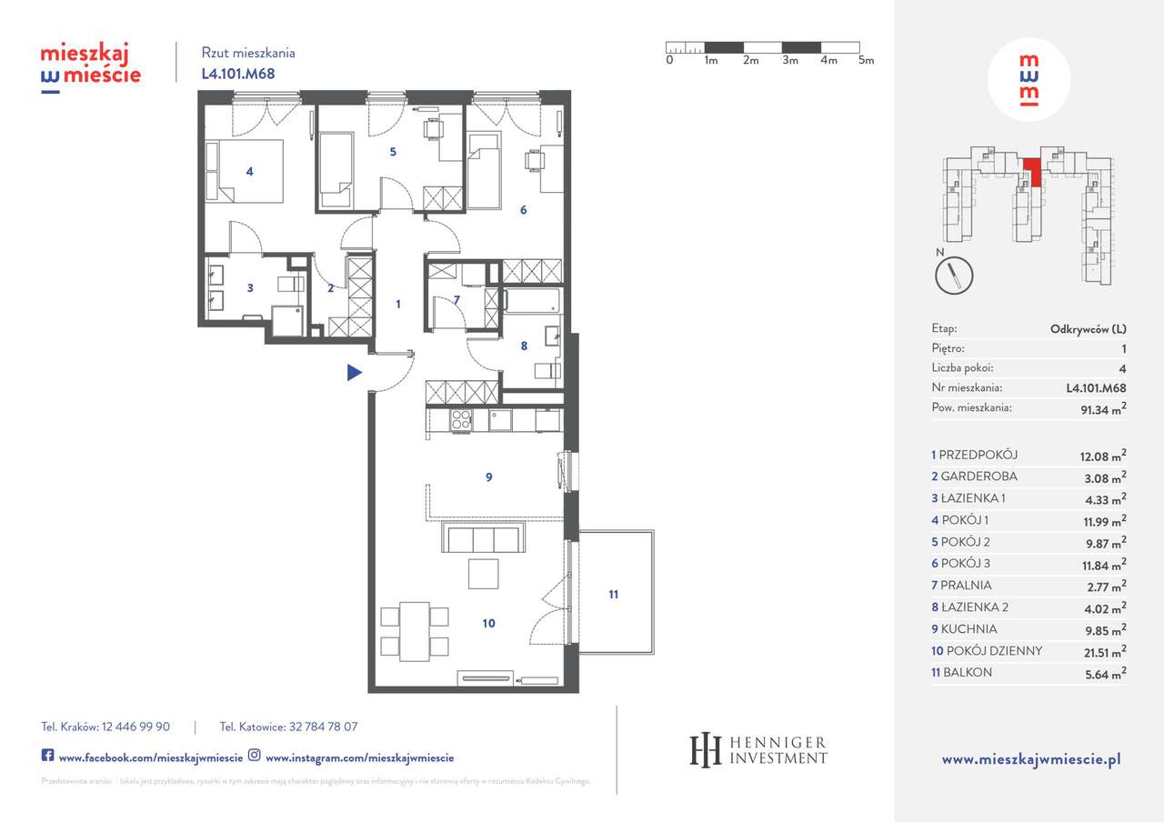 4-pokojowe mieszkanie 91m2 + balkon Bez Prowizji - Pełny obrazek: 3/16