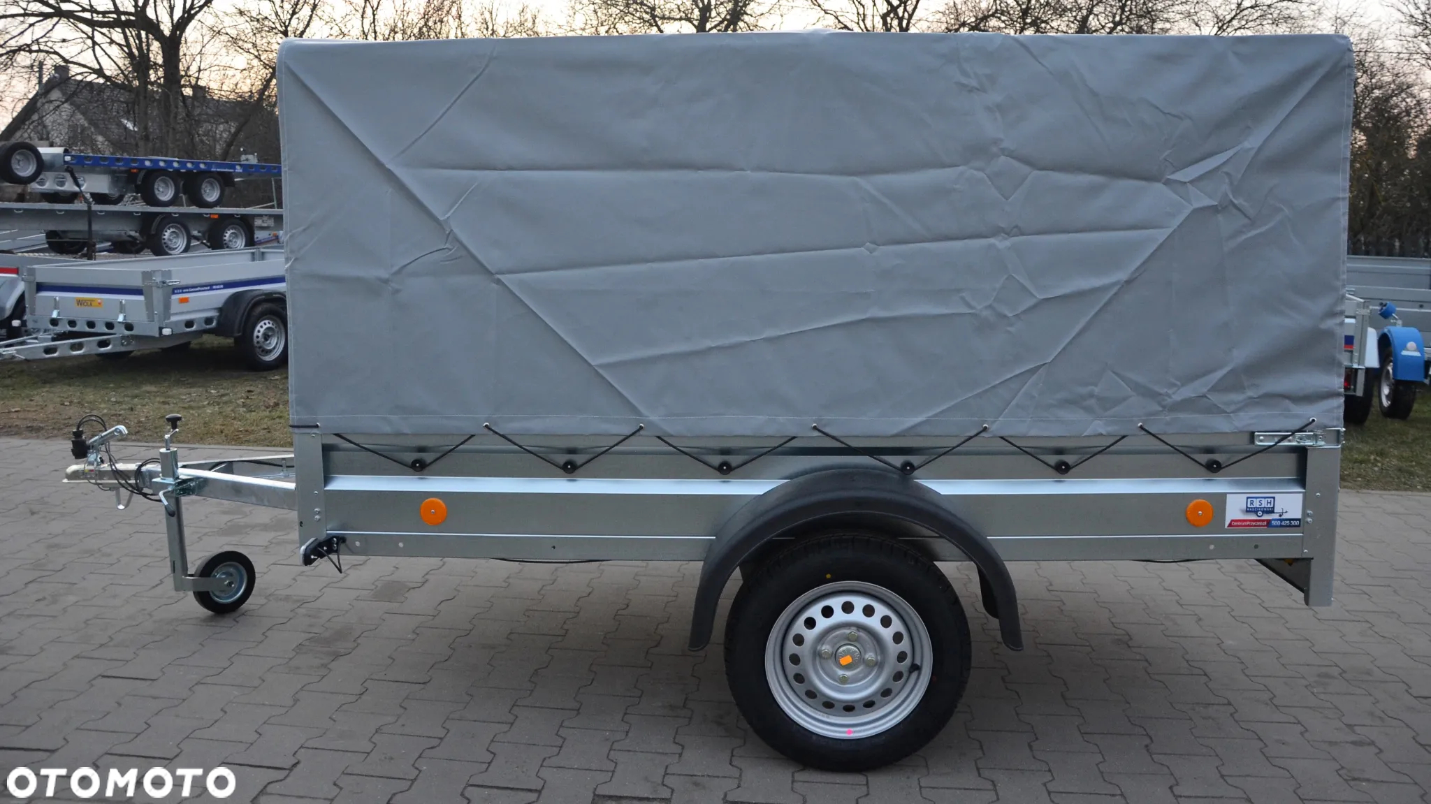 Neptun PRZYCZEPA SAMOCHODOWA N7-236 PTW 236X129X30 Z PLANDEKĄ ZE STELAŻEM I KOŁEM PODPOROWYM - 8