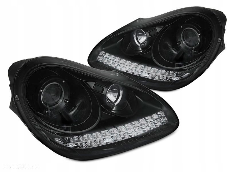 Reflektory Lampa kpl Xenon Soczewka Black Czarne Porsche Cayenne 9pa 2002- - 2