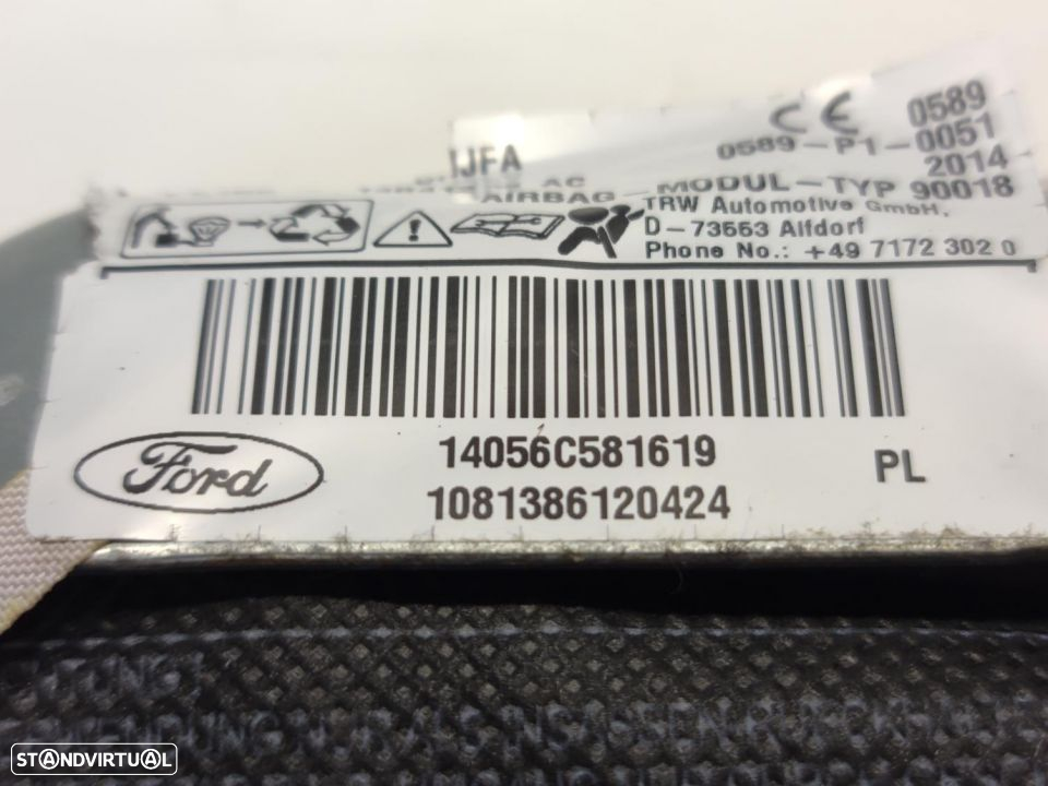 Airbag Tejadilho Cortina Esquerdo Ford Fiesta MK6 2016 5P - 2