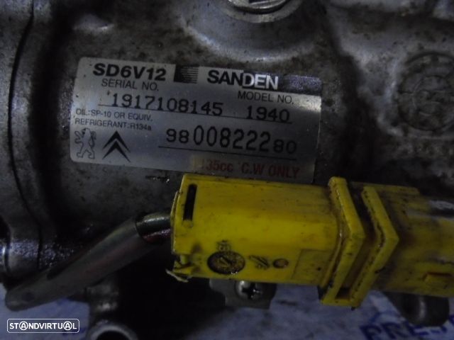 Compressor AC 9800822280 PEUGEOT 206 + 2011 1.4I 75CV 5P CINZA GASOLINA SANDEN - 5