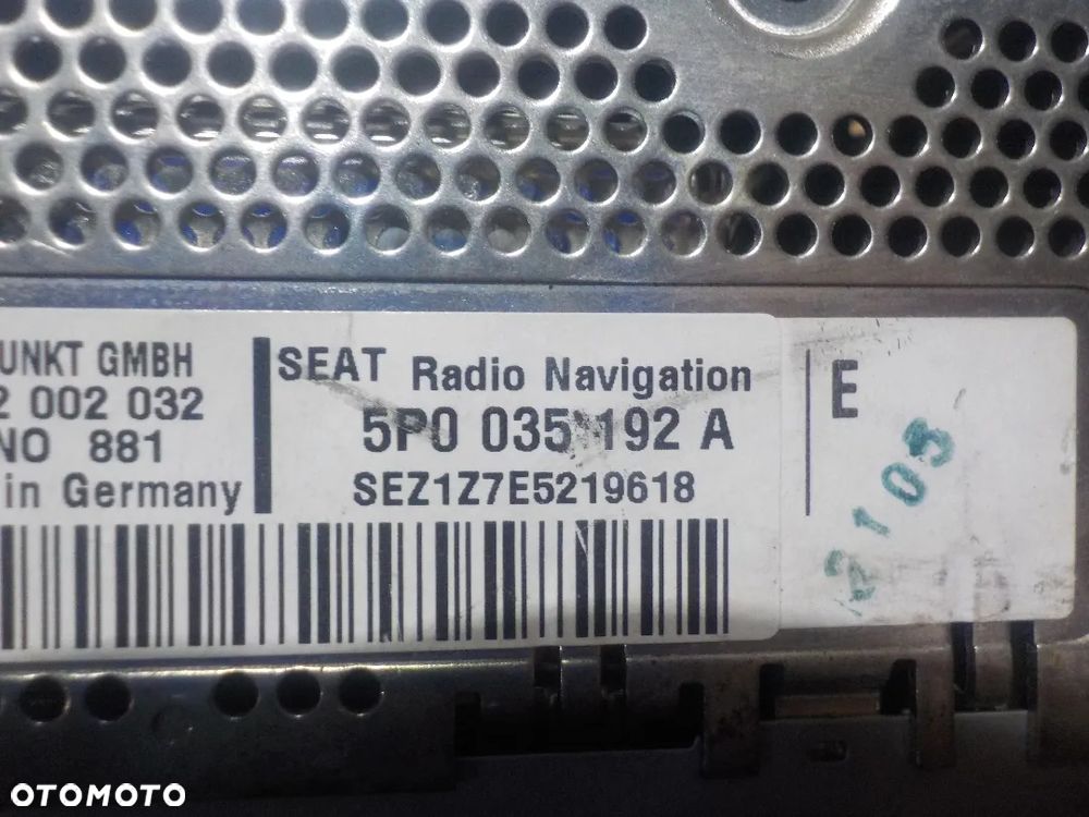 SEAT TOLEDO ALTEA RADIO NAWIGACJA 5P0035192A - 6