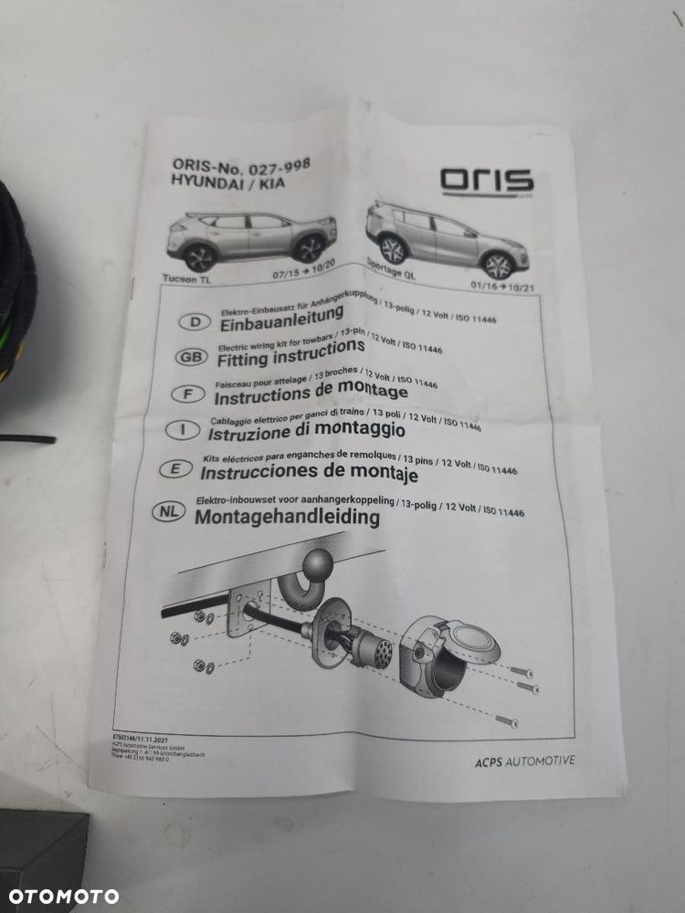 NOWY ORYGINAŁ INSTALACJA HAKA ORIS  WIĄZKA MODUŁ KIA SPORTAGE  027998 - 4