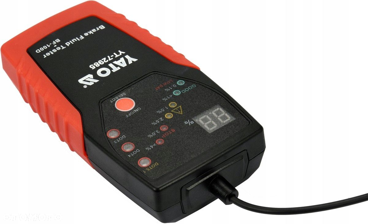 YATO MIERNIK TESTER PŁYNU HAMULCOWEGO WYŚWIETLACZ LCD Z SONDĄ YT-72985 - 5