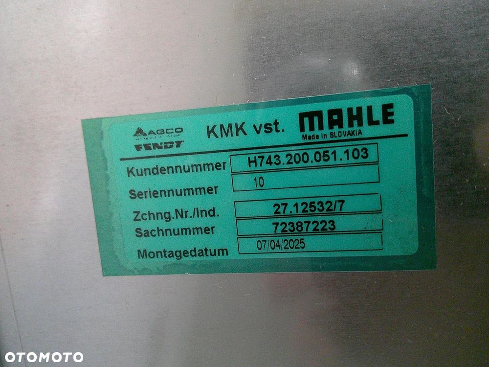 nowa OE CHŁODNICA WODY FENDT VARIO SER-700 785X683X134,5 Q41,5 Q41,5 H743200051103 - 2