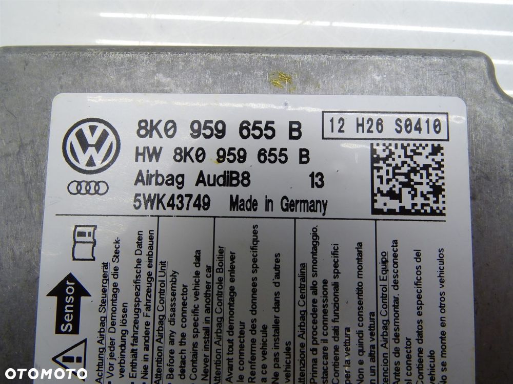 Sensor sterownik moduł poduszek czujnik 8k0959655b audi a4 b8 - 5