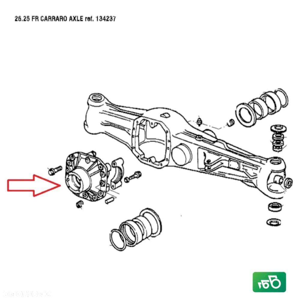 Wałek Ataku 13/31 Koło Talerzowe 065526 Carraro 134237 Case 580 SLE - 8