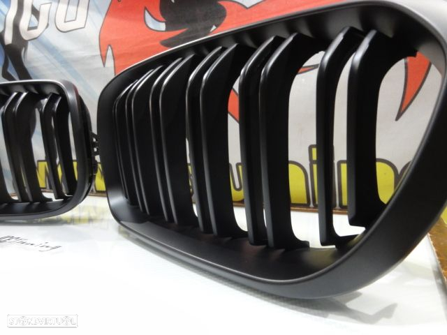 Grelha frontal BMW F20 / F21 LCI +15 M2 look / dupla lamina preto mate - 8
