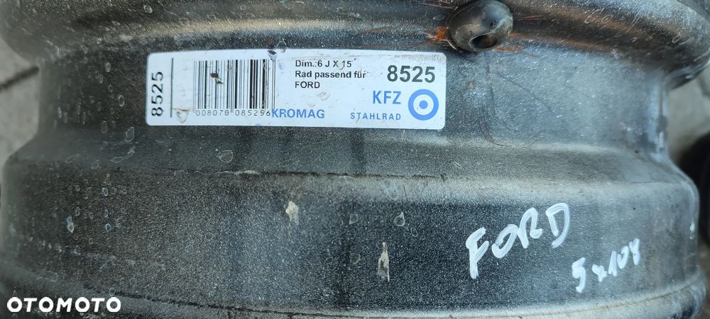 FELGI STALOWE 5x108 6Jx 15 CALI ET 52.5 FORD TRANSIT TURNEO CONNECT 4 SZTUKI KOMPLET - 8