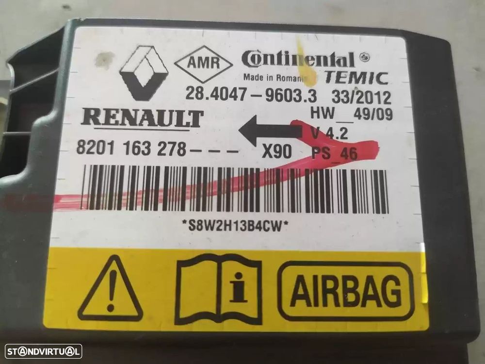 CENTRALINA AIRBAG DACIA SANDERO 2012 -8201163278 - 2