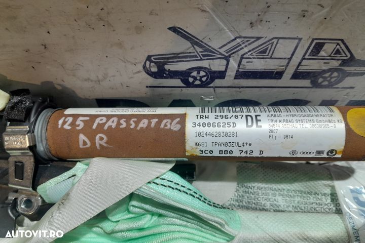 Airbag cortina dreapta 3C0880742D 3C0880742D Volkswagen VW Passat B6 - 2