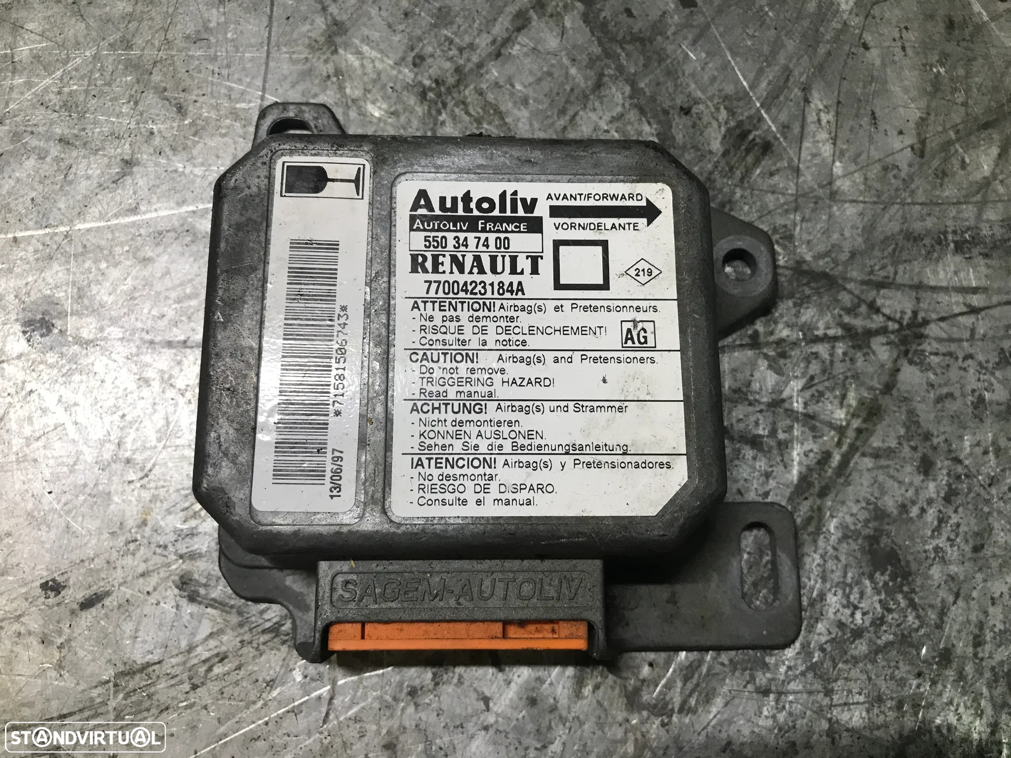 CENTRALINA DO AIRBAG RENAULT MEGANE I - 7700423184A 550347400 - 2