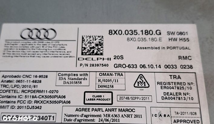 audi a1 8x radio fabryczne cd nawigacja czytnik sd 8x0035180g - 2