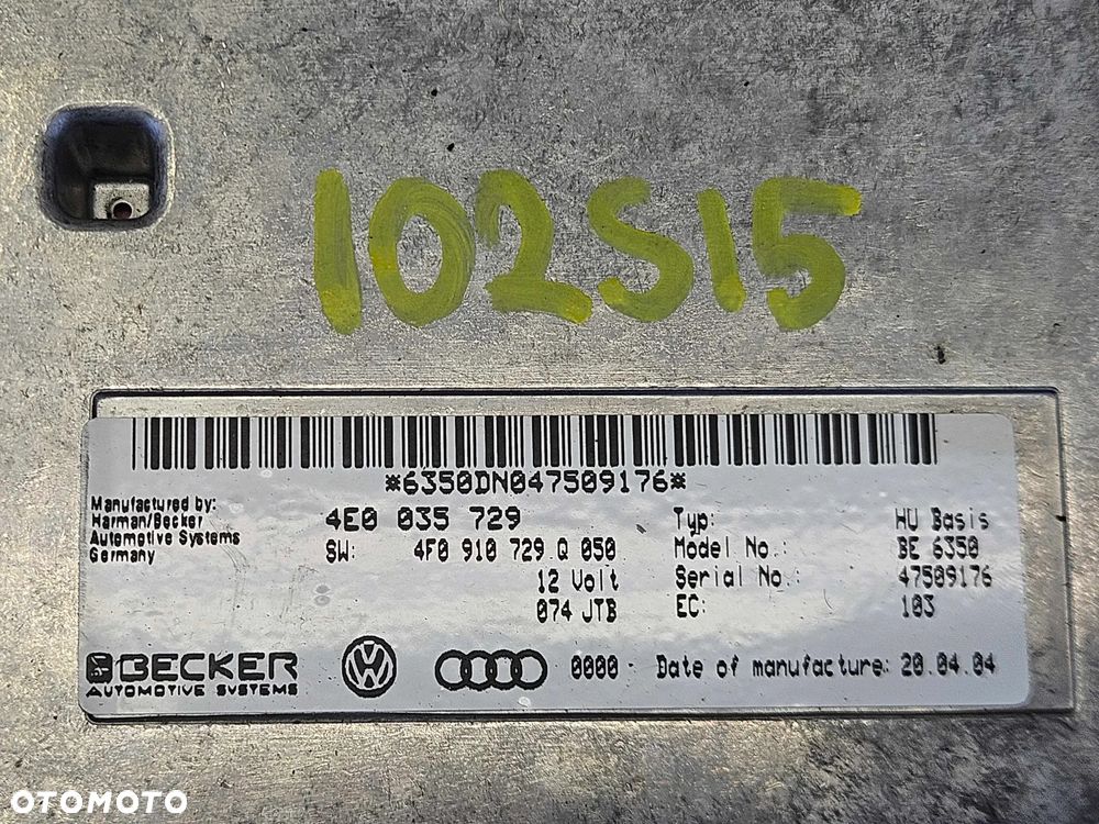 Modul 4E0035729 4F0910729 Q Sterownik Komputer MMI Interface Radio Navi Nawigacji Audi A6 C6 A8 D3 - 2