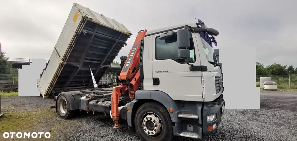MAN TGM18.280 4x2, 3 s. wywrot + HDS TEREX 105.2 z pilotem - 1
