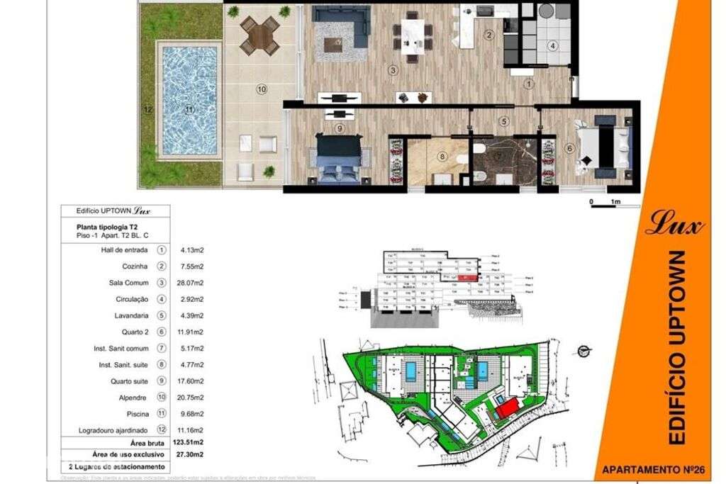 Apartamento Tipologia T2 | Piscina Privada | Vista Mar / Baía do Funch - Grande imagem: 3/24