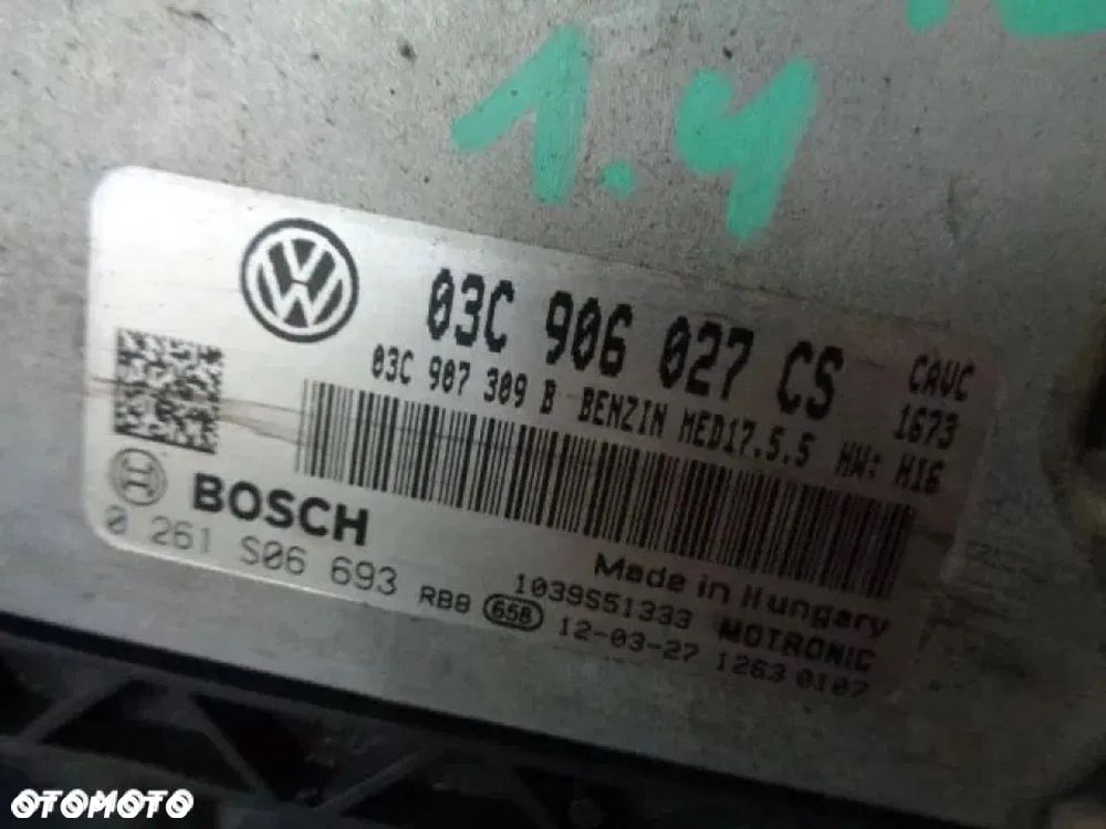 Vw Touran Golf VI 1.4 TSI Komputer Sterownik 03C906027CS - 2