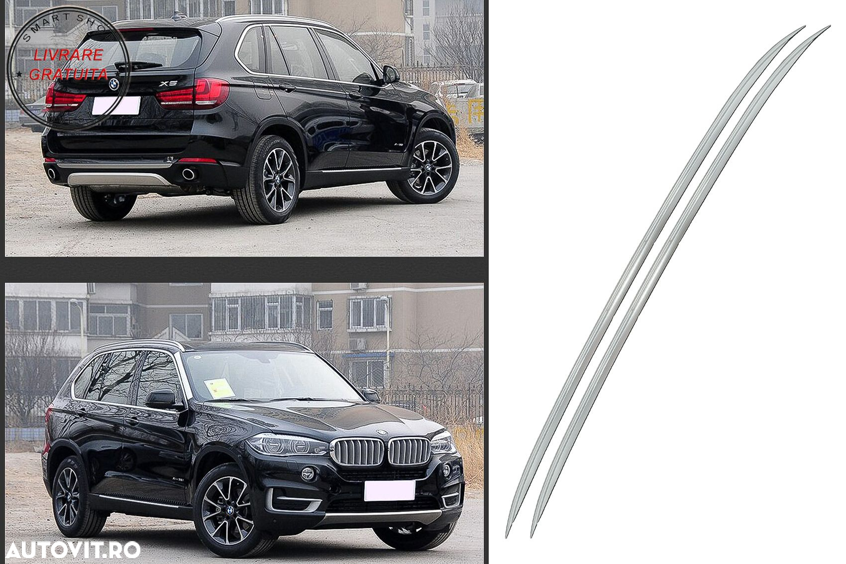 Bari Decorative Longitudinale Plafon BMW X5 F15 (08.2012-2018) Aluminiu- livrare gratuita - 7