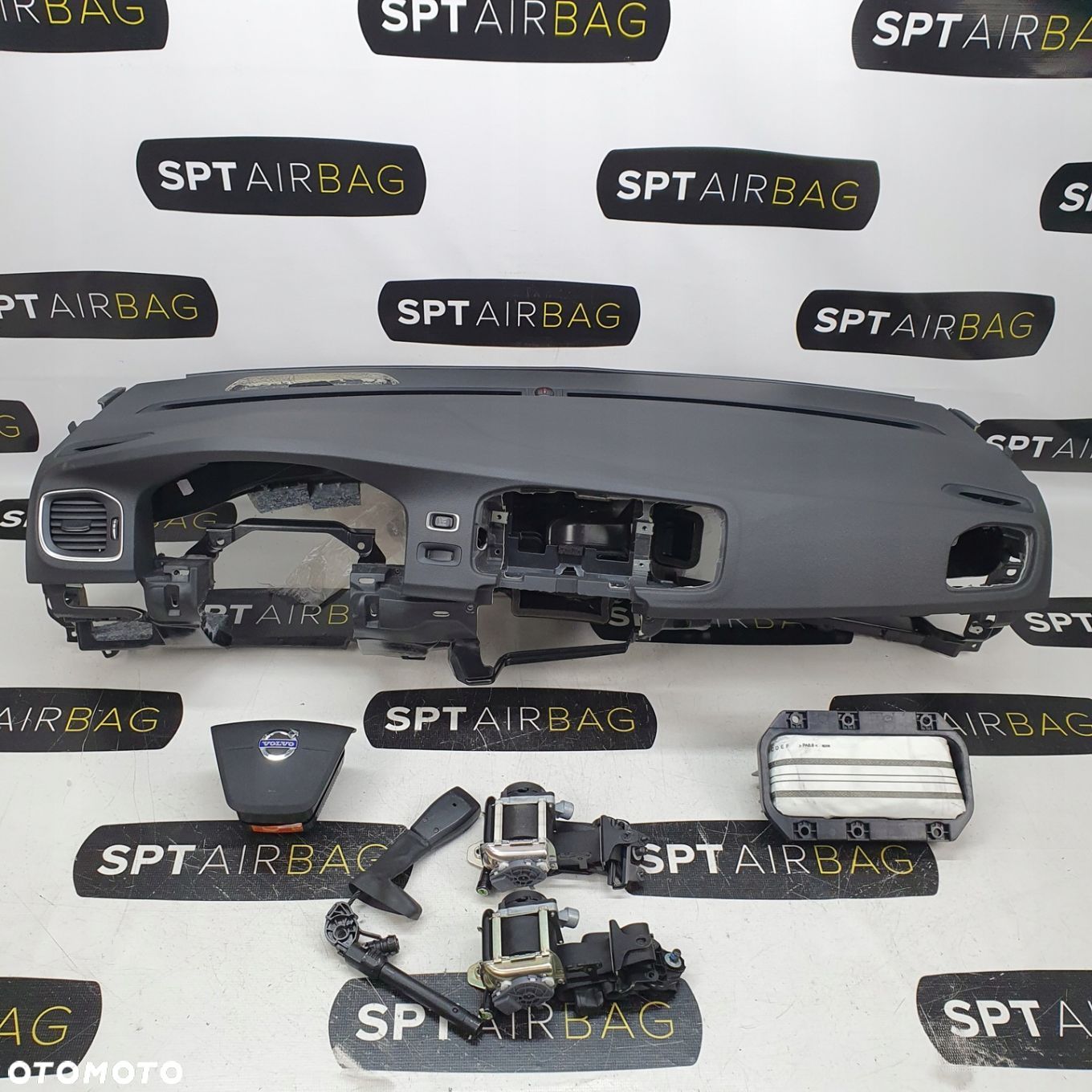 VOLVO S60 V60 II DESKA ROZDZIELCZA KONSOLA KOKPIT PULPIT PODUSZKI AIRBAG AIR BAG PASY NAPINACZ KIT SET - 1