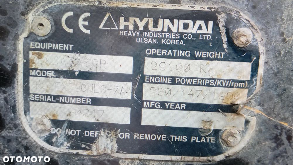 Zwolnica koparki Hyundai EC290NLG -7A - 2