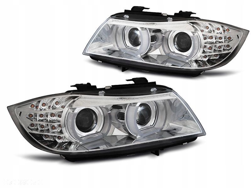 Lampy Reflektory Bmw E90/91 09-11 Drl Chrom Xenon - 1
