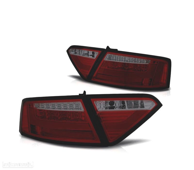 FAROLINS TRASEIROS AUDI A5 07-11 LIGHT BAR VERMELHO FUMADO - 1