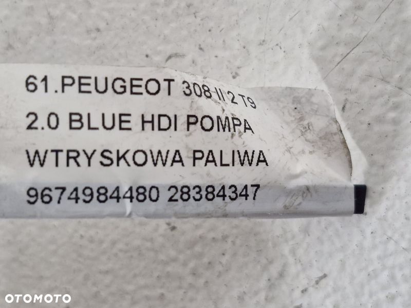 PEUGEOT 308 2 II T9 2.0 BLUE HDI POMPA WTRYSKOWA PALIWA 9674984480 28384347 - 9