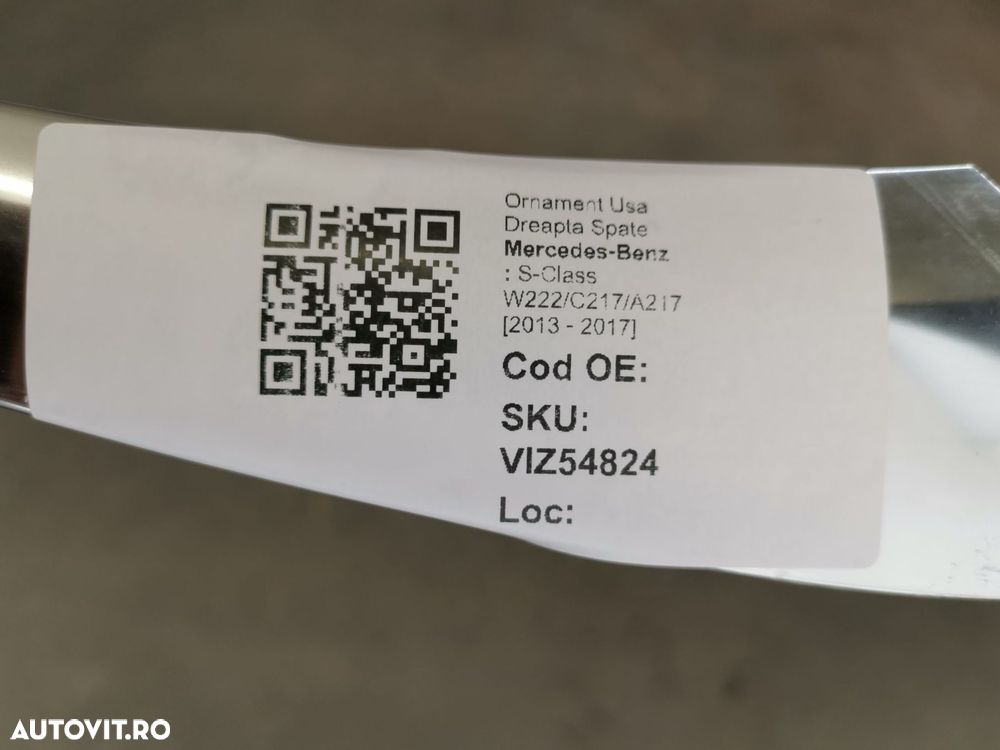 Ornament Usa Dreapta Spate Mercedes-Benz  S-Class W222/C217/A217 2013 - 8